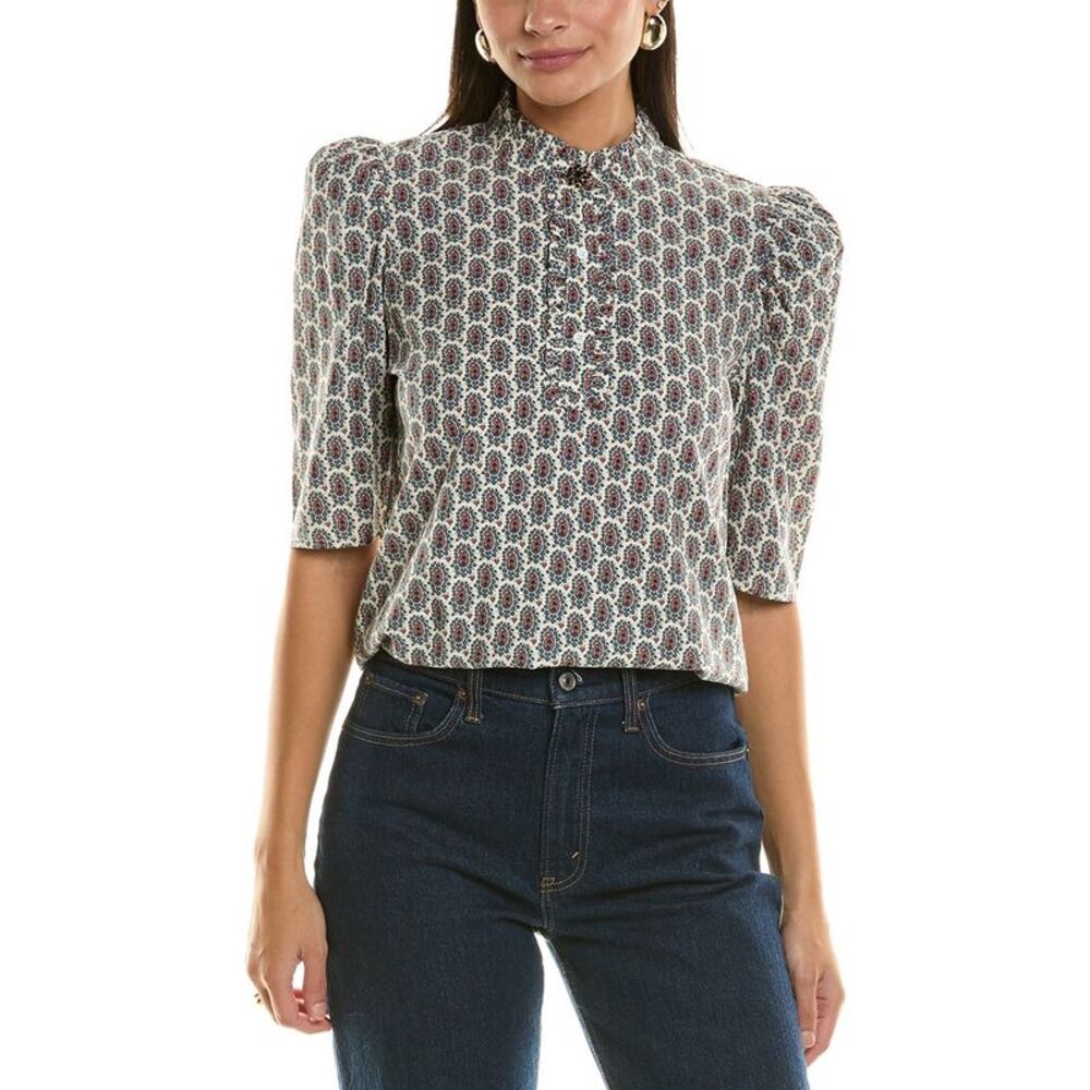 bishop + young Patterned Blouse in Black and White